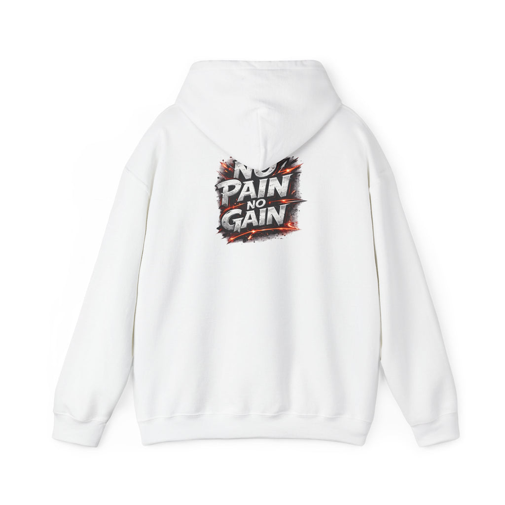 Hoodie — “No Pain No Gain” Small Chest Graphic Fitness Hoodie