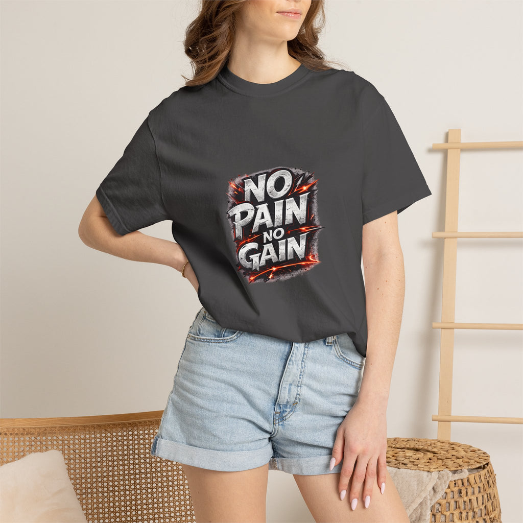 No Pain No Gain T-Shirt — Motivational Gym Shirt for Workout & Fitness