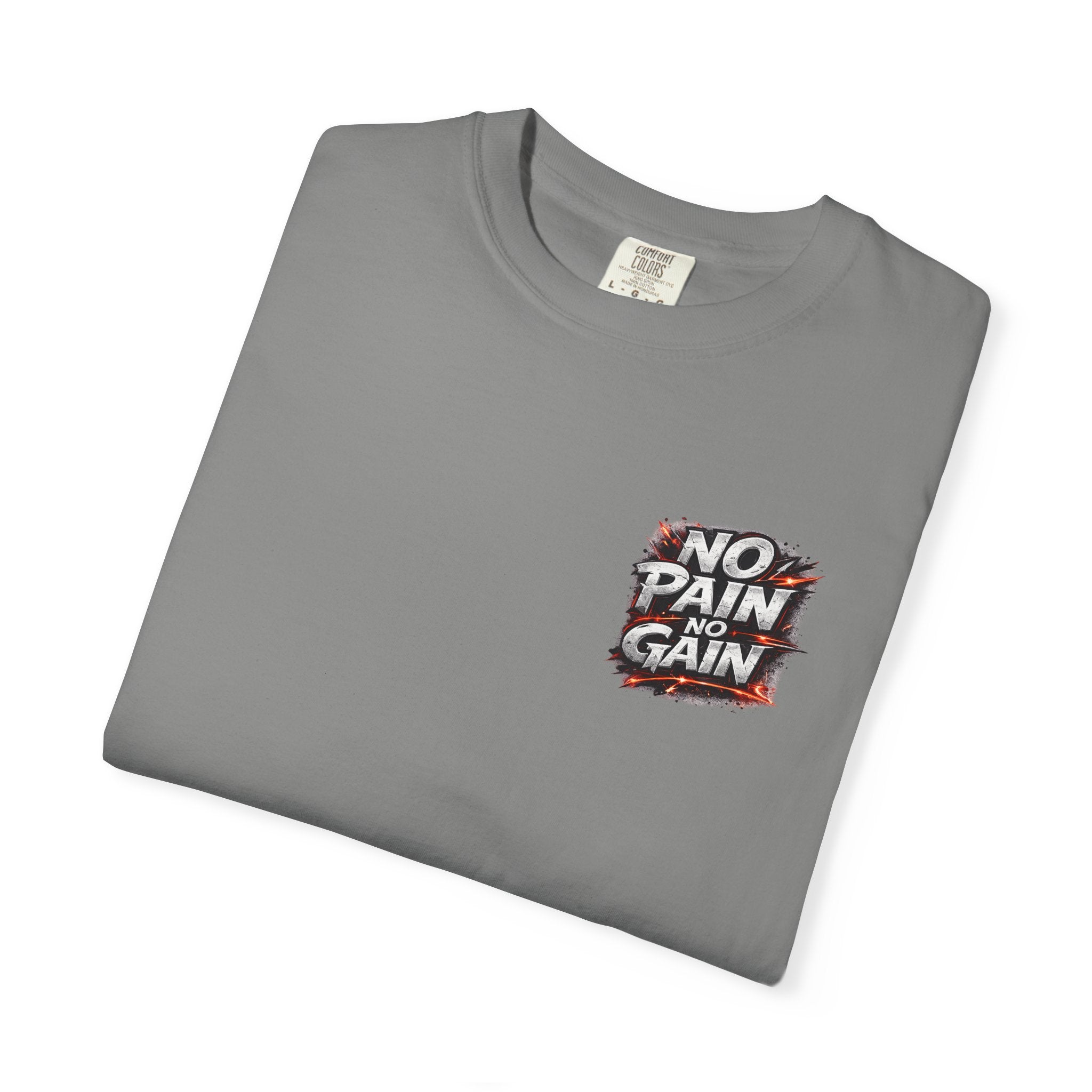 Motivation Tee — “No Pain No Gain” Front Badge & “Discipline Focus Grind” Back