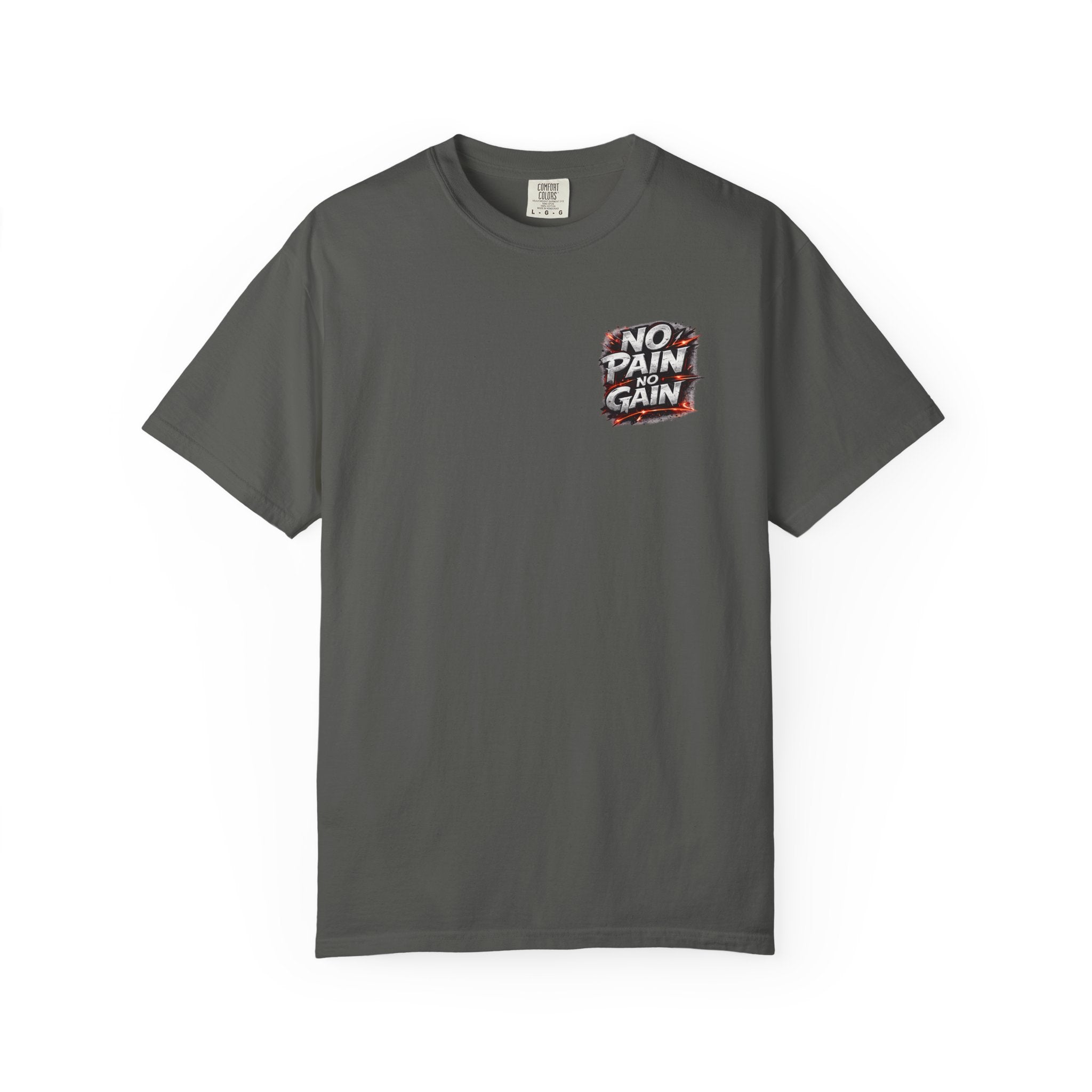 Motivation Tee — “No Pain No Gain” Front Badge & “Discipline Focus Grind” Back