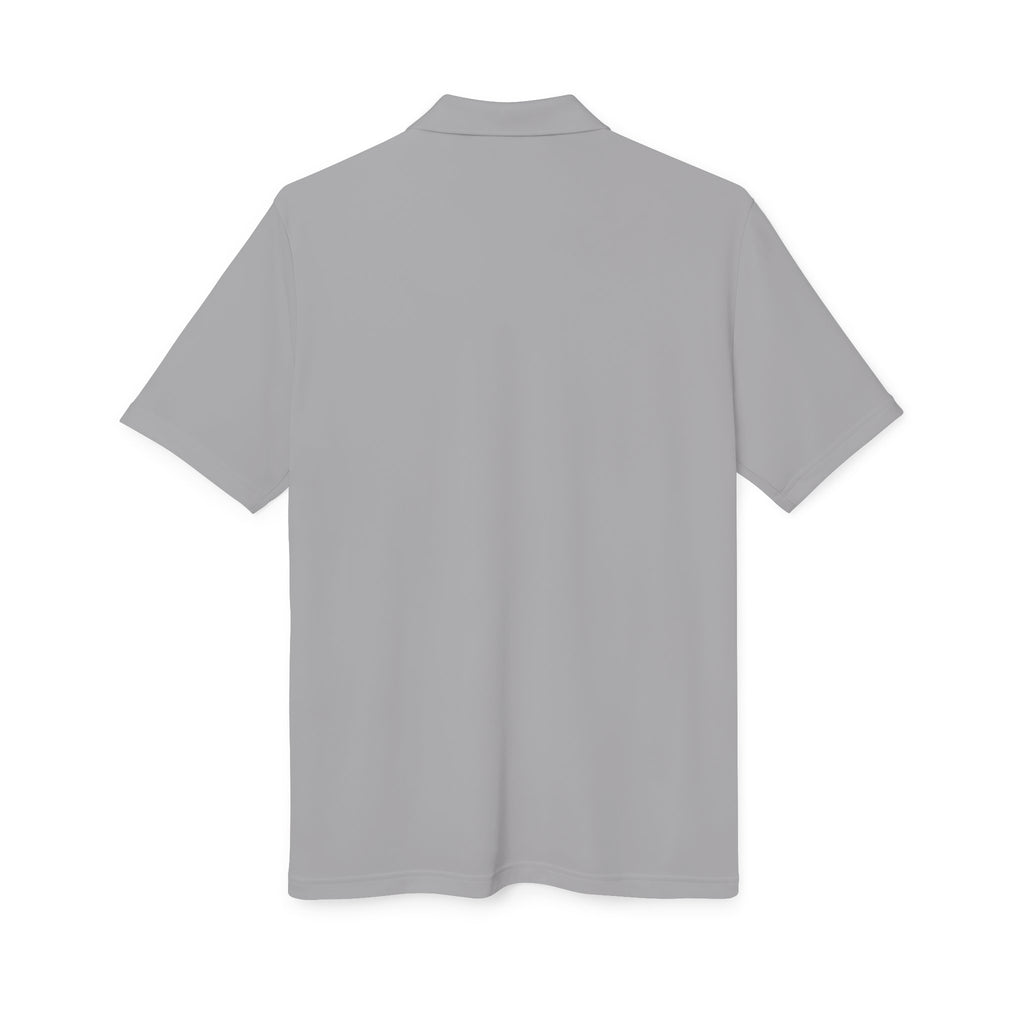 White Performance Polo with Chest Patch "Don't Text Me" — Athletic Casual Golf Shirt