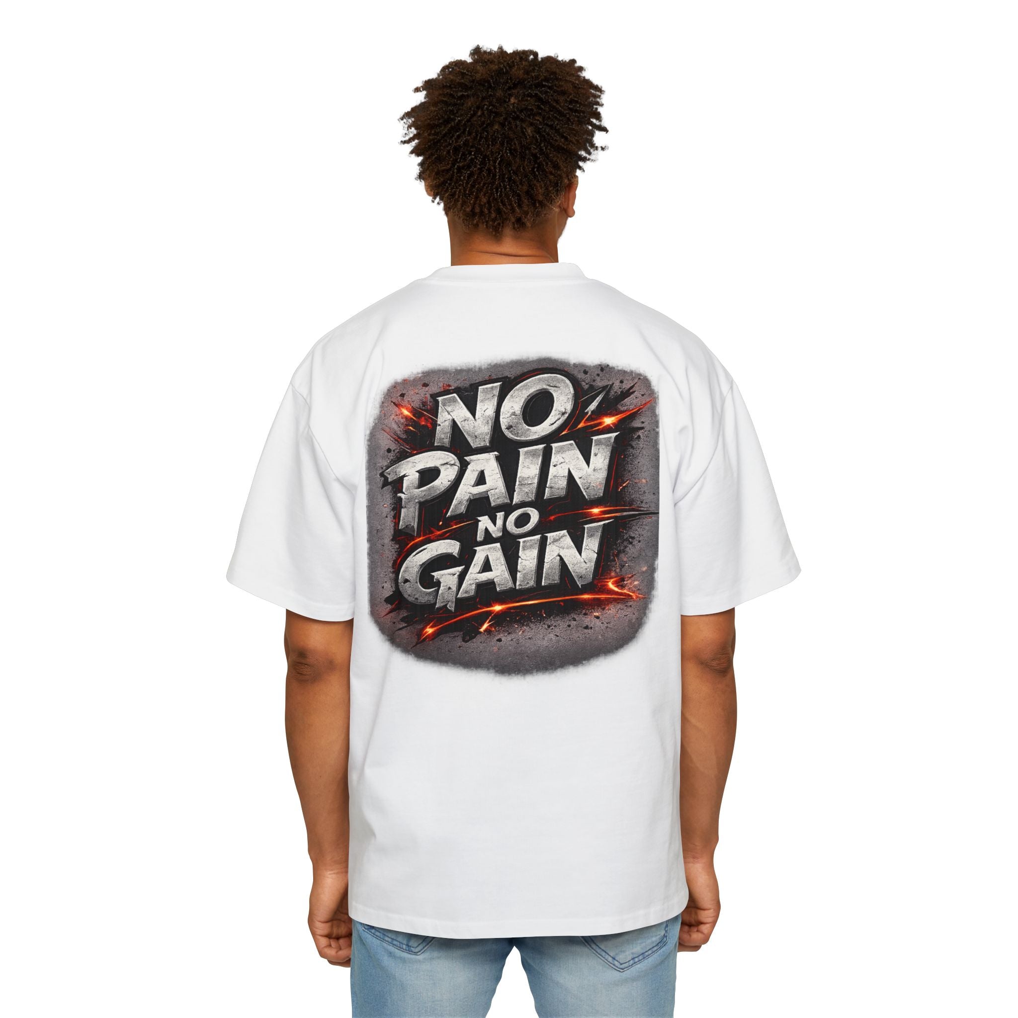 No Pain No Gain Oversized Tee — Motivational Gym Workout T‑Shirt
