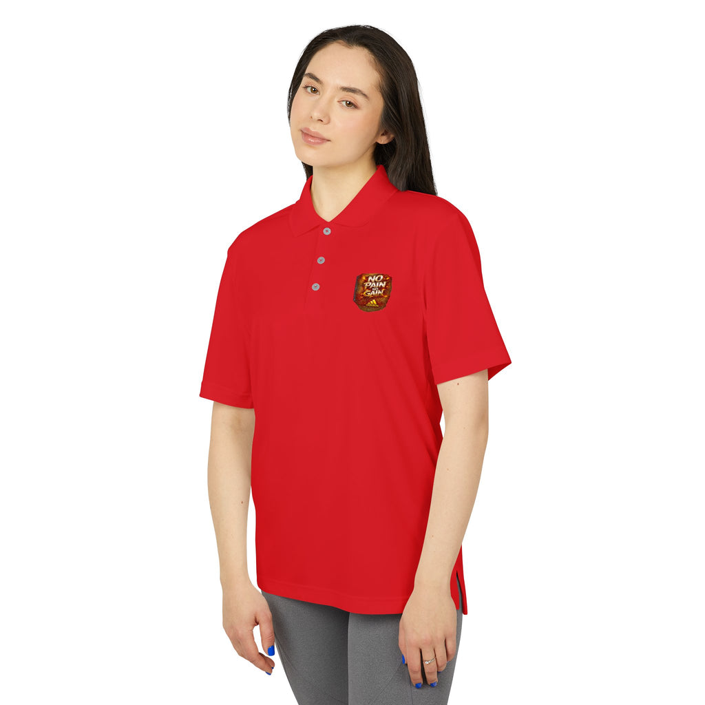White Performance Polo with Chest Patch "Don't Text Me" — Athletic Casual Golf Shirt