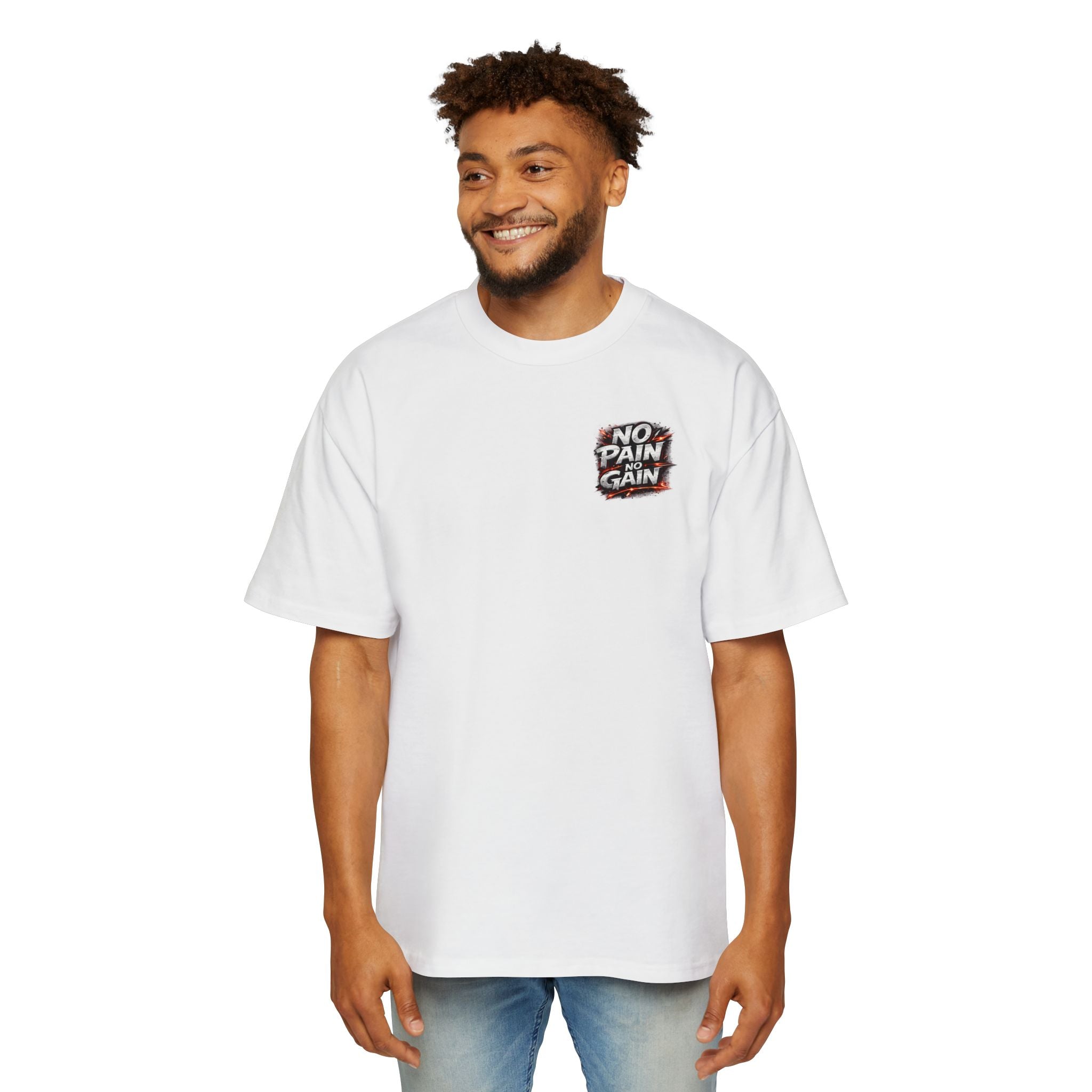 No Pain No Gain Oversized Tee — Motivational Gym Workout T‑Shirt