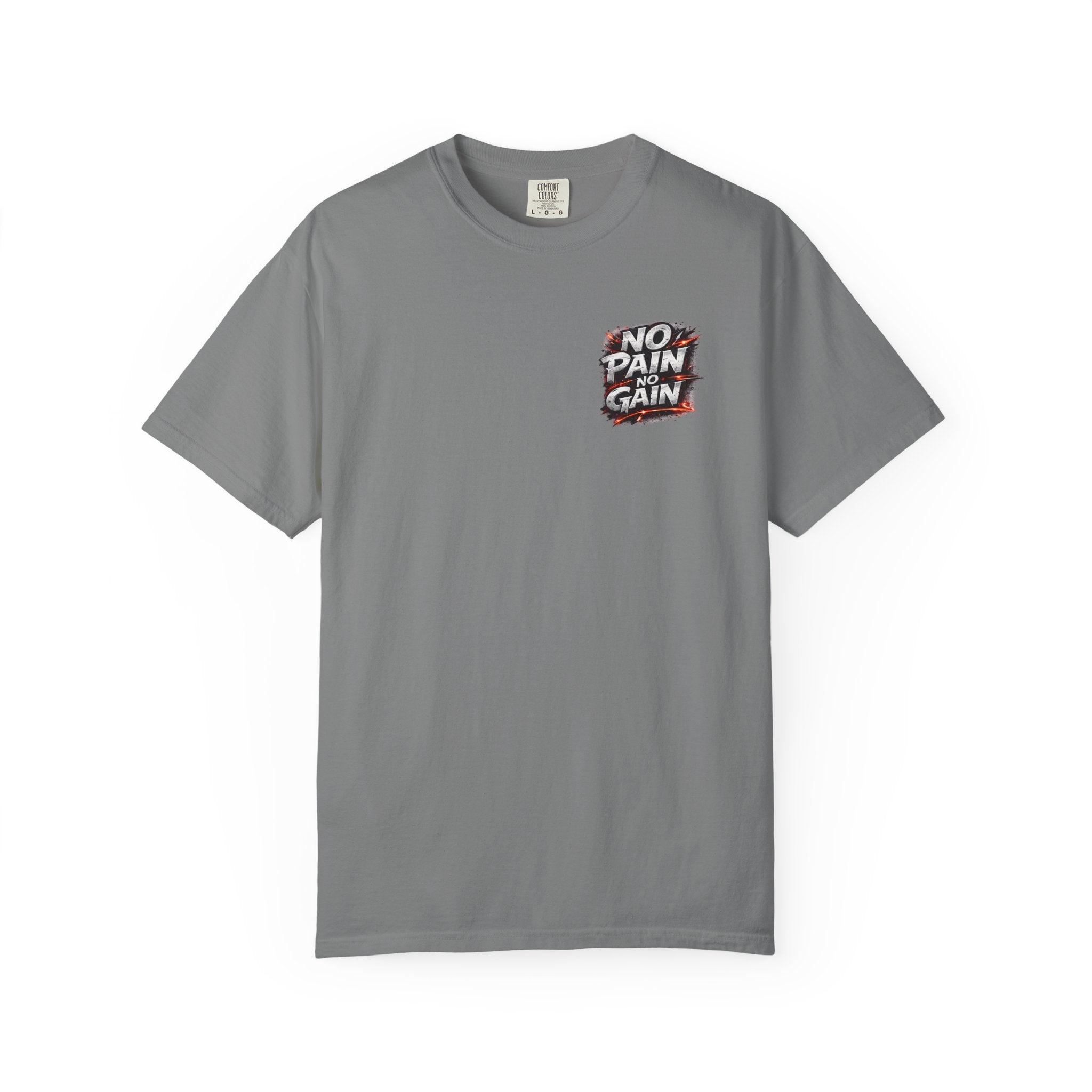 Motivation Tee — “No Pain No Gain” Front Badge & “Discipline Focus Grind” Back
