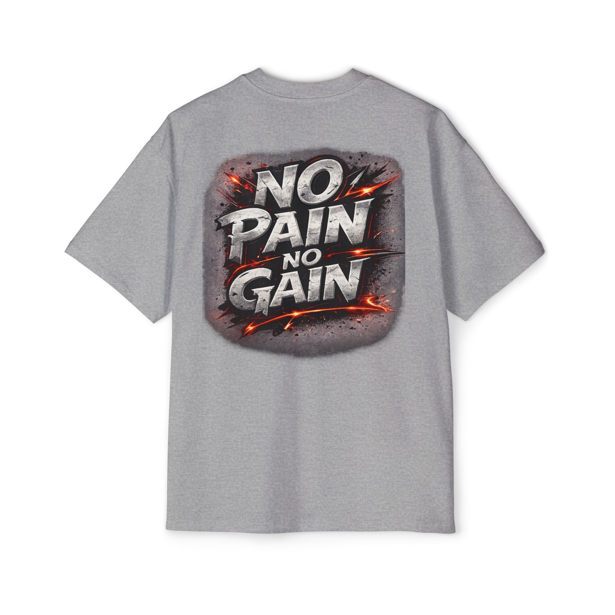 No Pain No Gain Oversized Tee — Motivational Gym Workout T‑Shirt