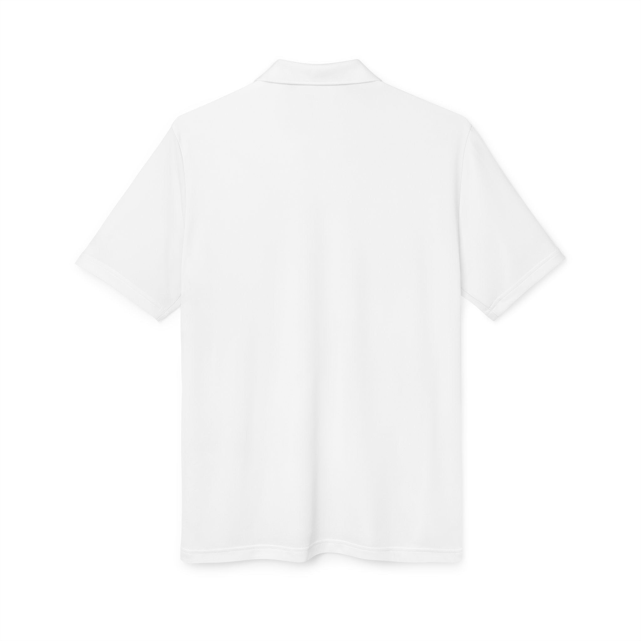 White Performance Polo with Chest Patch "Don't Text Me" — Athletic Casual Golf Shirt