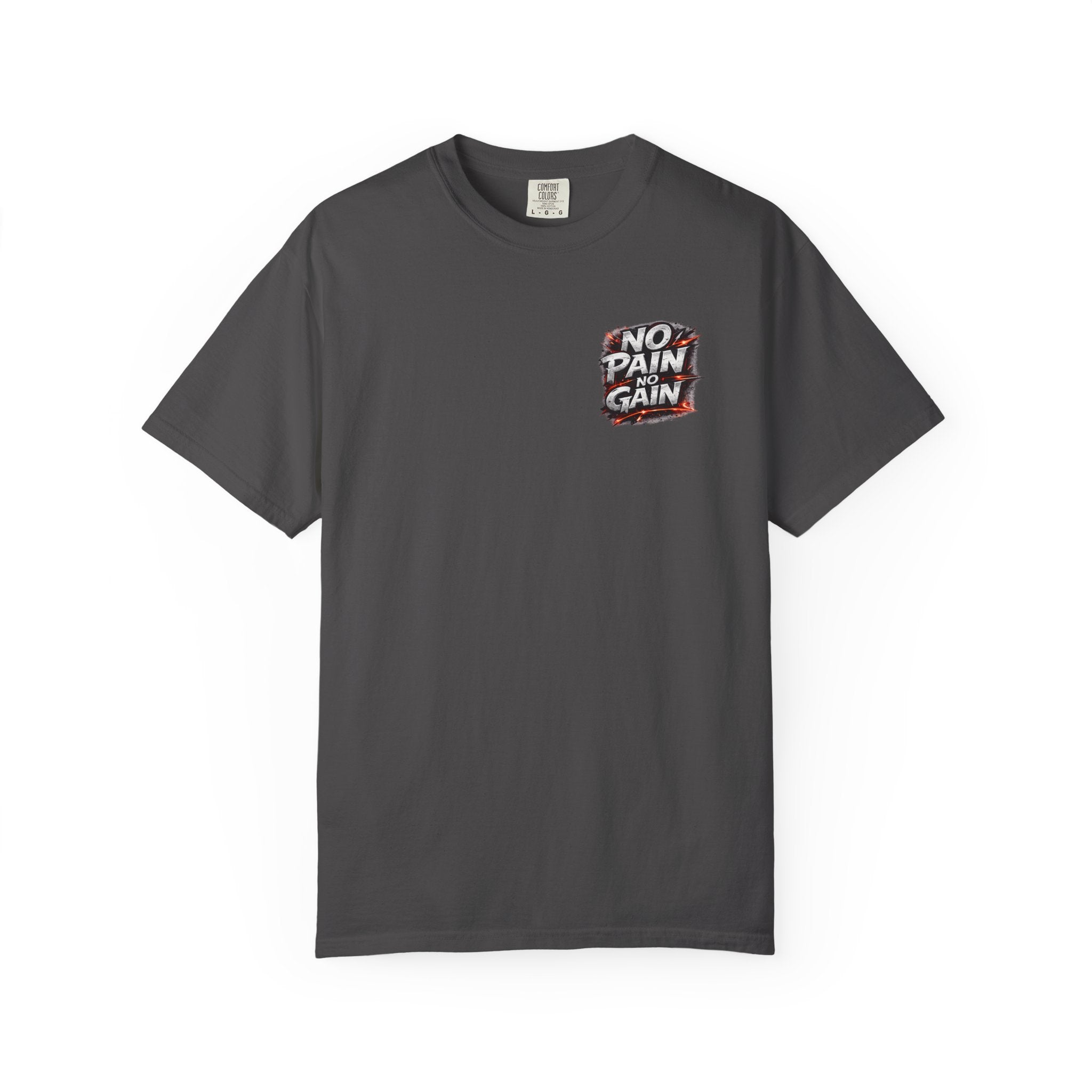 Motivation Tee — “No Pain No Gain” Front Badge & “Discipline Focus Grind” Back