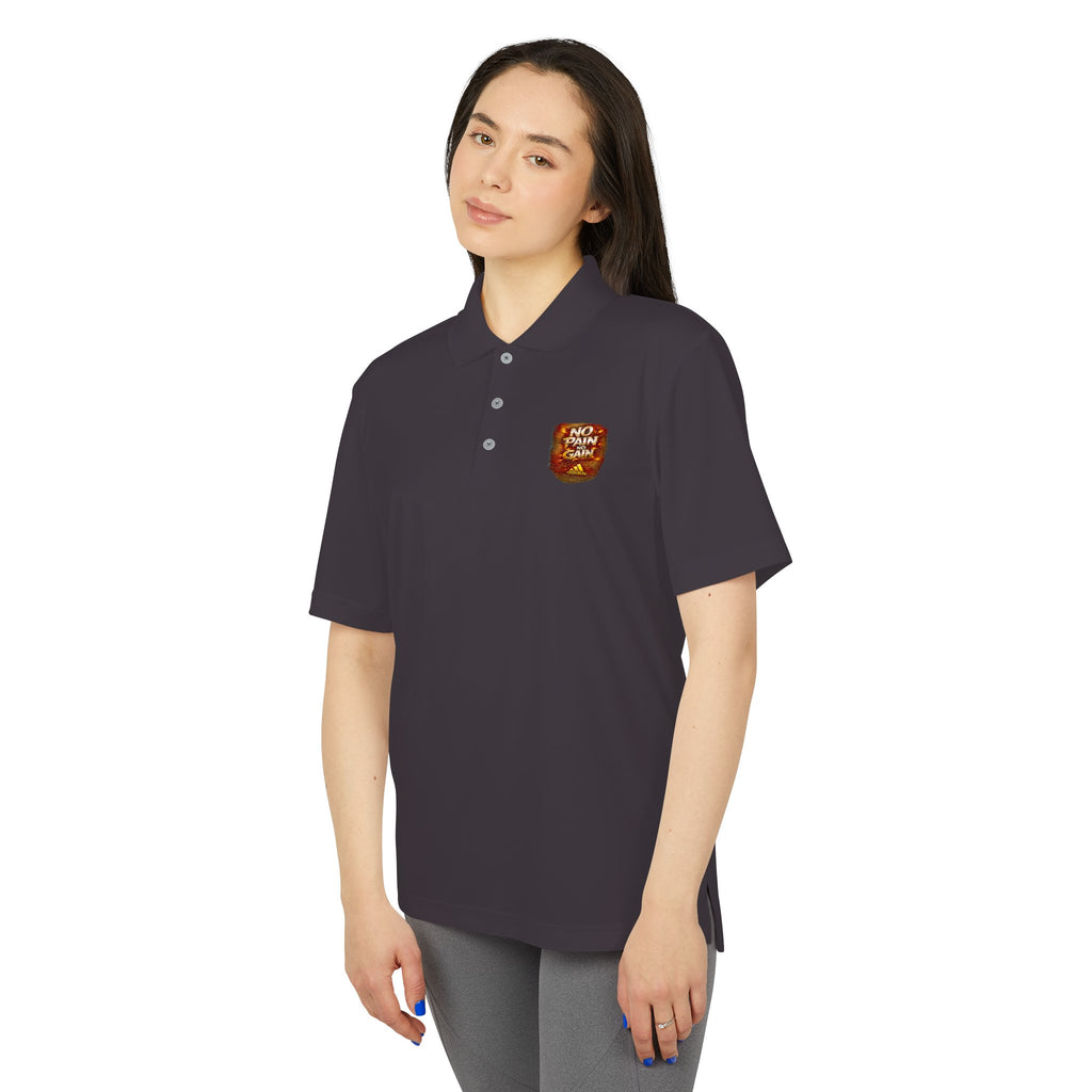 White Performance Polo with Chest Patch "Don't Text Me" — Athletic Casual Golf Shirt