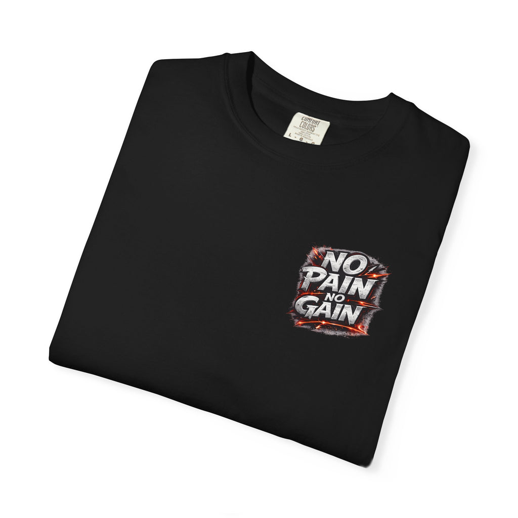 Motivation Tee — “No Pain No Gain” Front Badge & “Discipline Focus Grind” Back