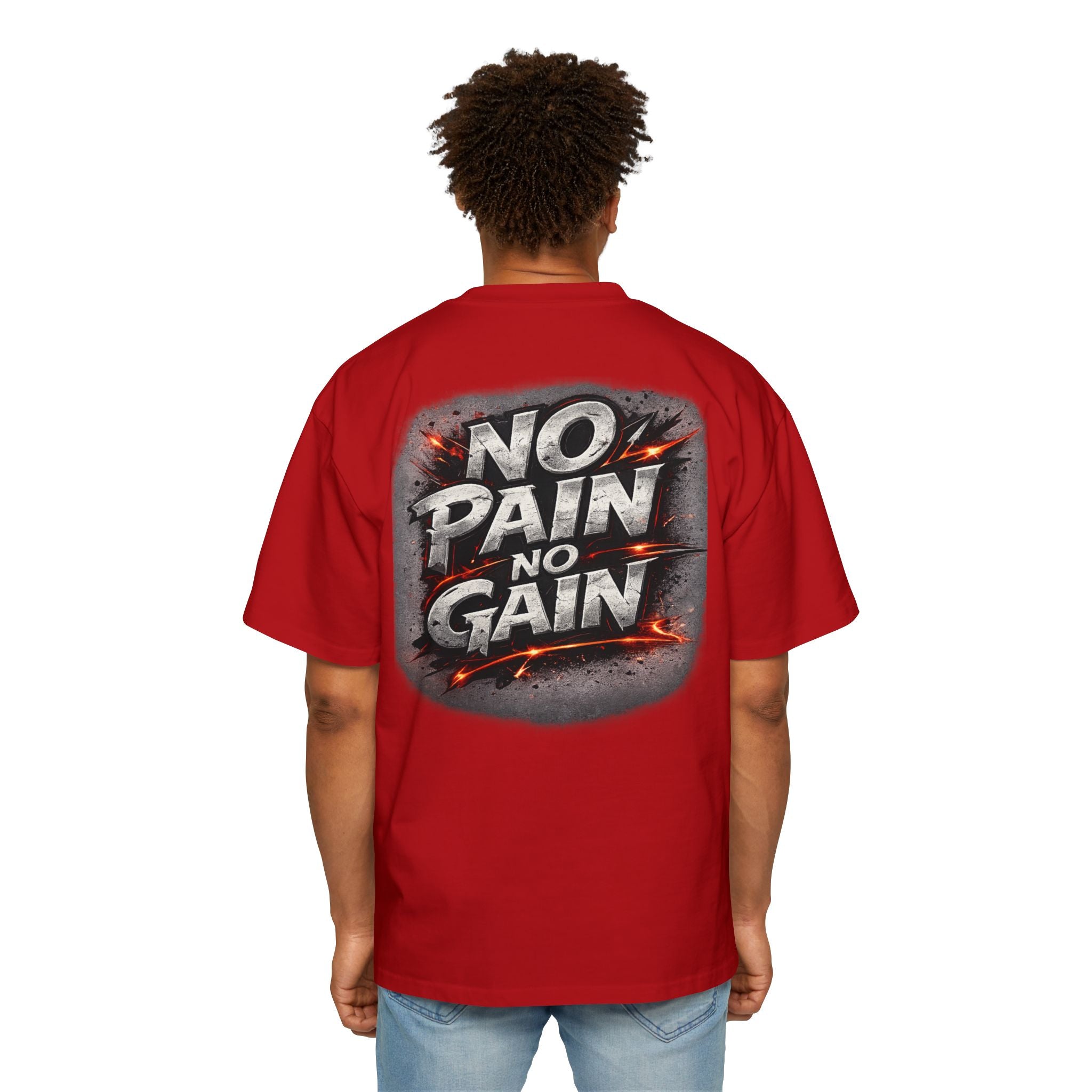 No Pain No Gain Oversized Tee — Motivational Gym Workout T‑Shirt