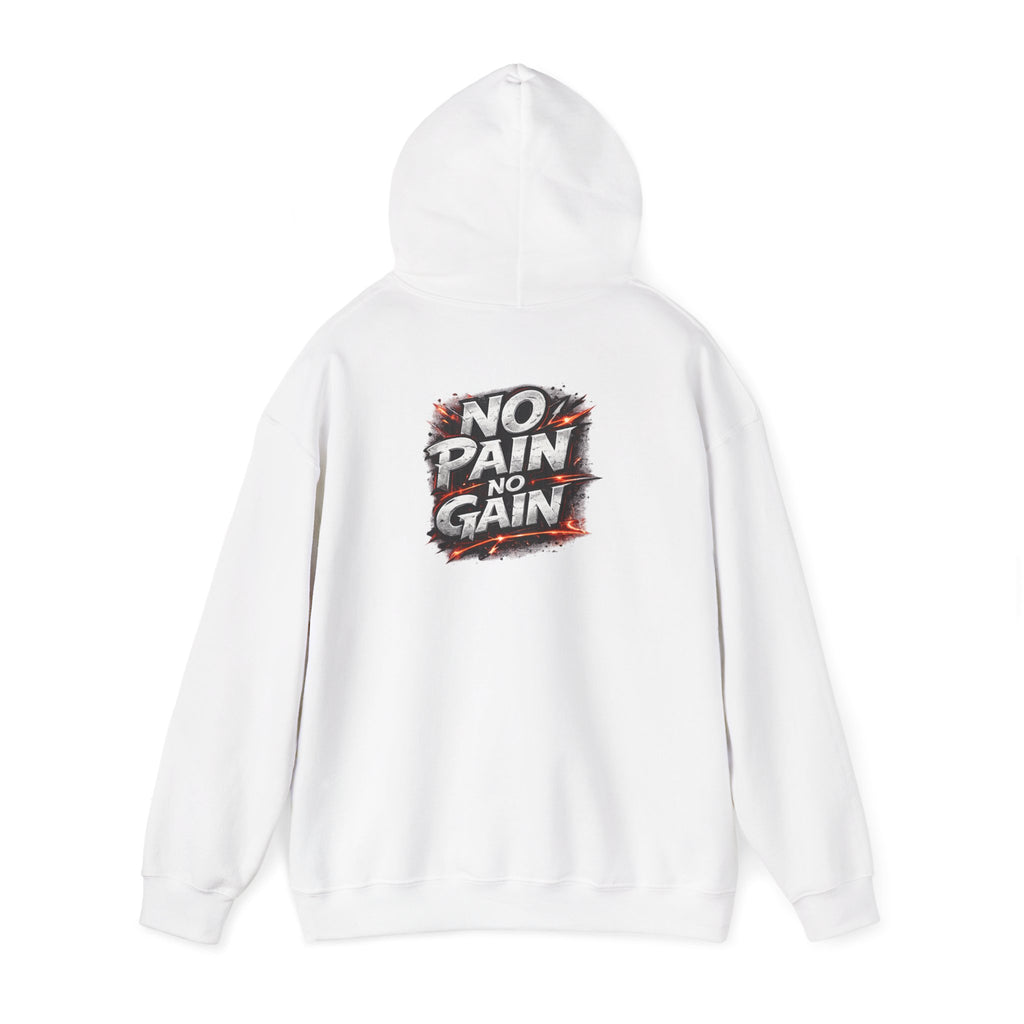Hoodie — “No Pain No Gain” Small Chest Graphic Fitness Hoodie