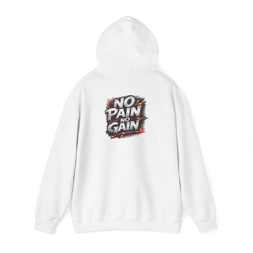 Hoodie — “No Pain No Gain” Small Chest Graphic Fitness Hoodie