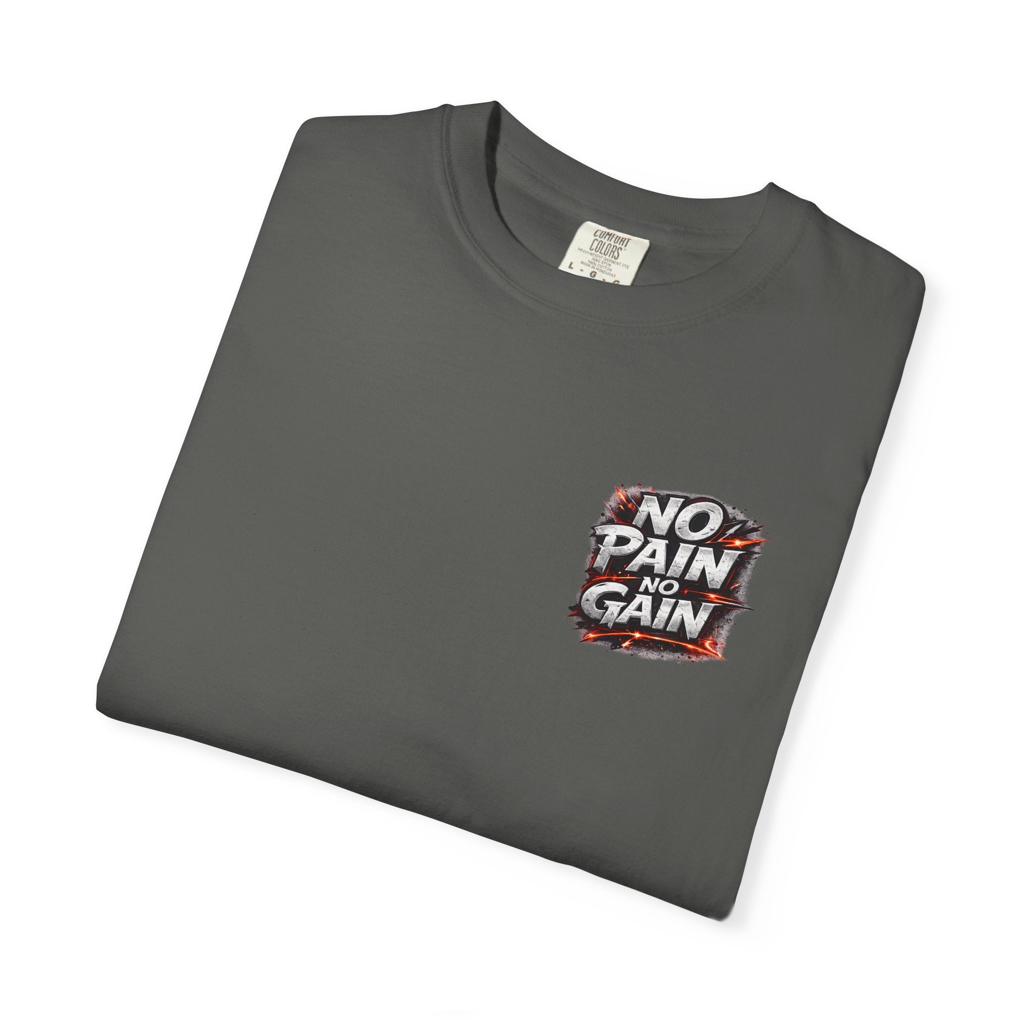 Motivation Tee — “No Pain No Gain” Front Badge & “Discipline Focus Grind” Back