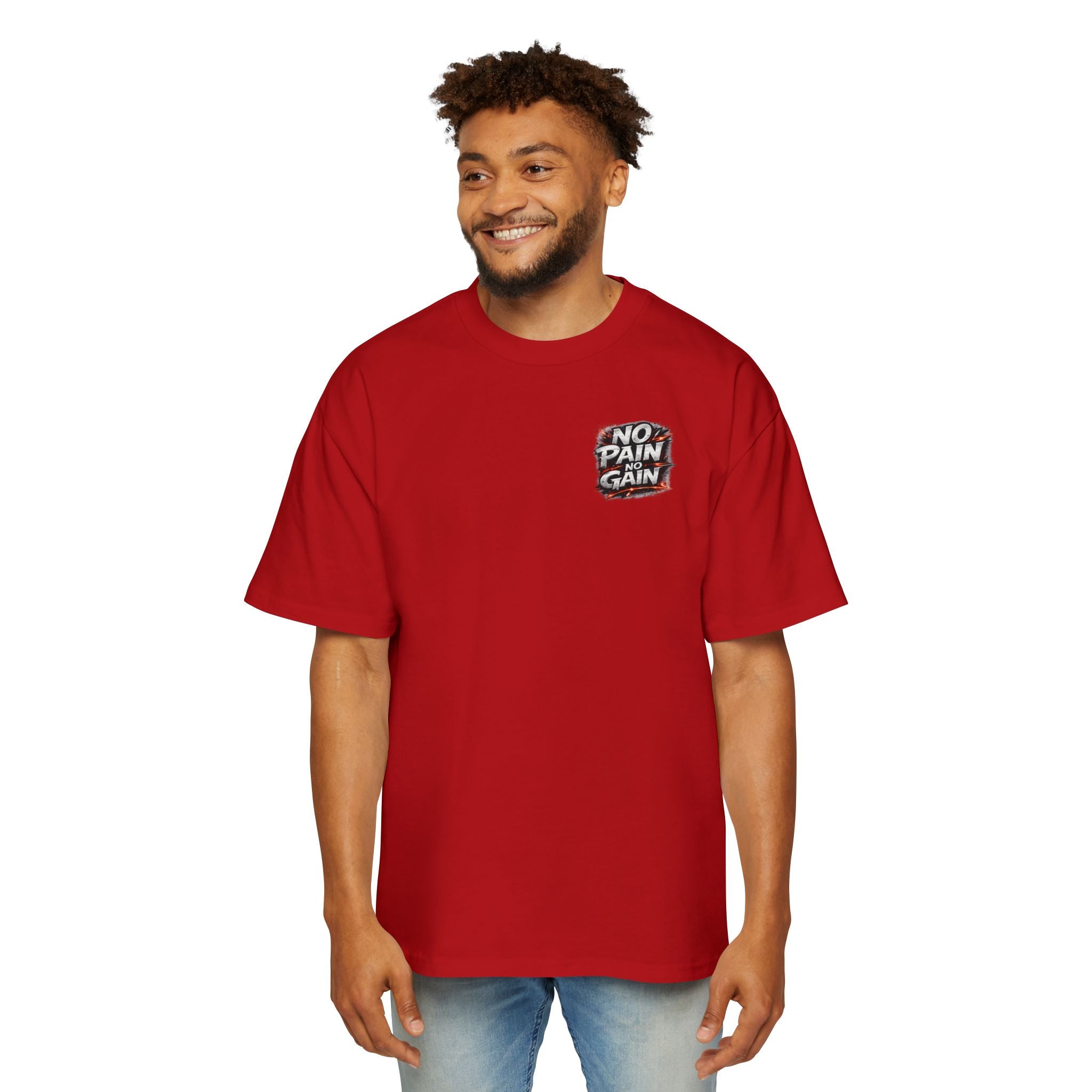 No Pain No Gain Oversized Tee — Motivational Gym Workout T‑Shirt