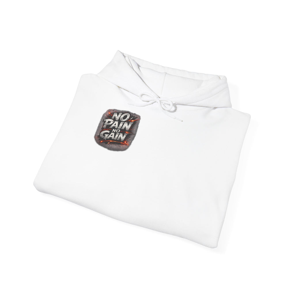 Hoodie — “No Pain No Gain” Small Chest Graphic Fitness Hoodie
