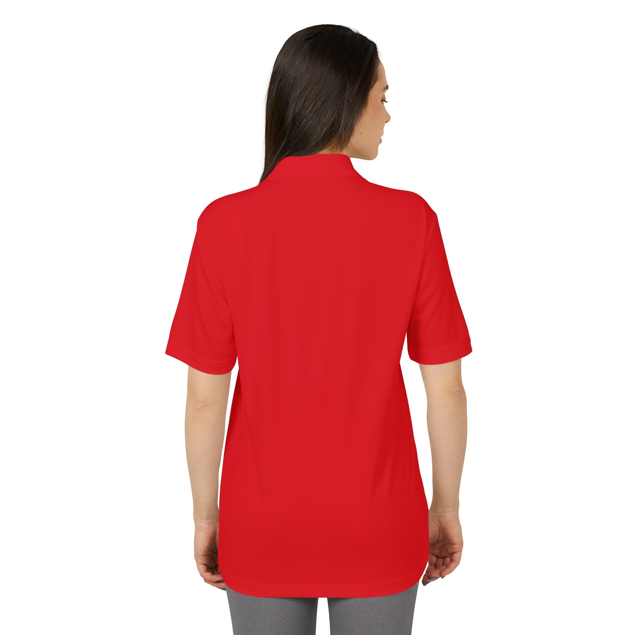 White Performance Polo with Chest Patch "Don't Text Me" — Athletic Casual Golf Shirt