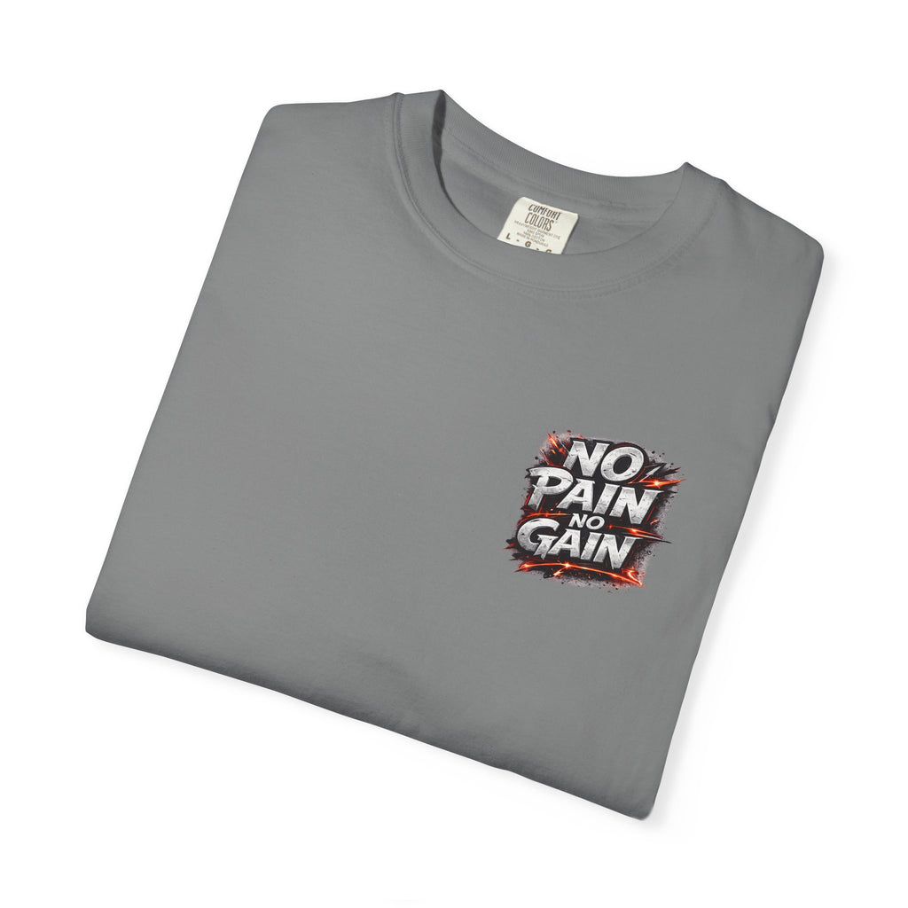 Motivation Tee — “No Pain No Gain” Front Badge & “Discipline Focus Grind” Back