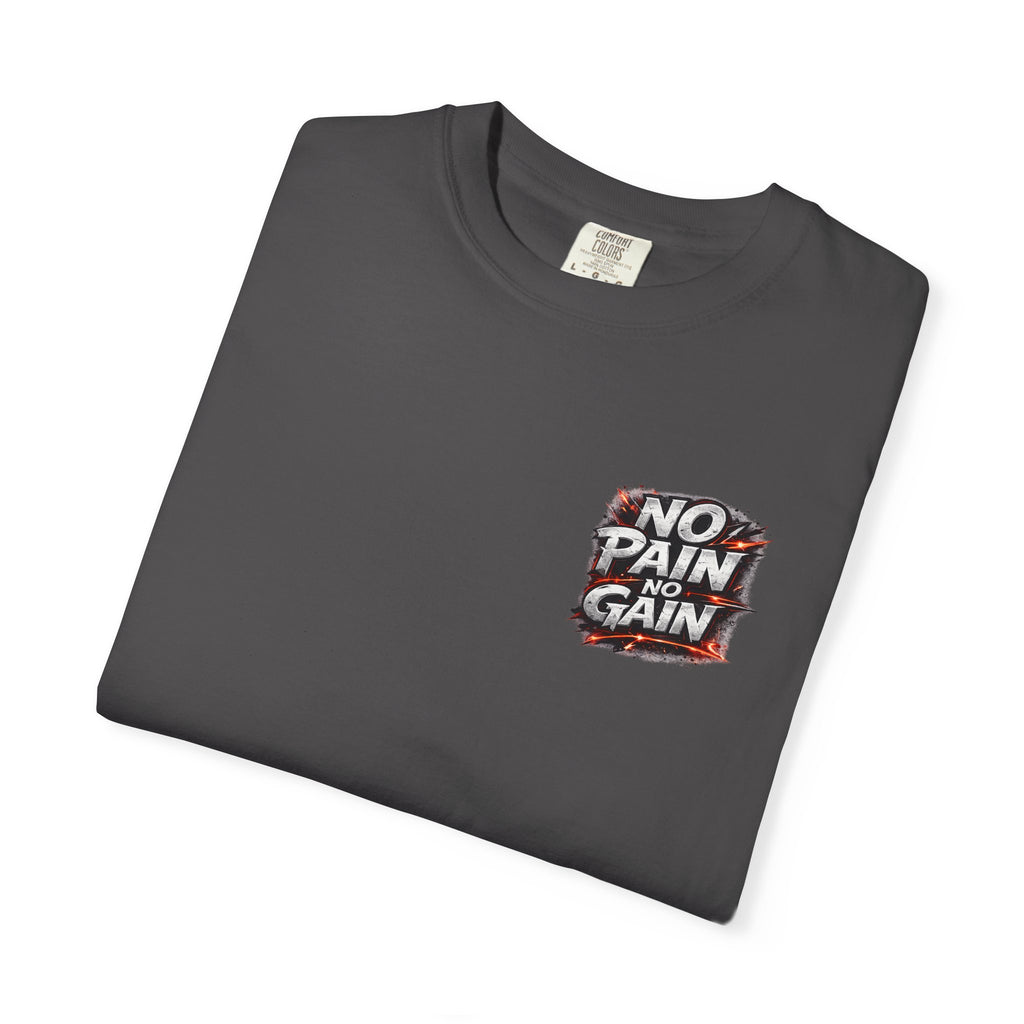 Motivation Tee — “No Pain No Gain” Front Badge & “Discipline Focus Grind” Back