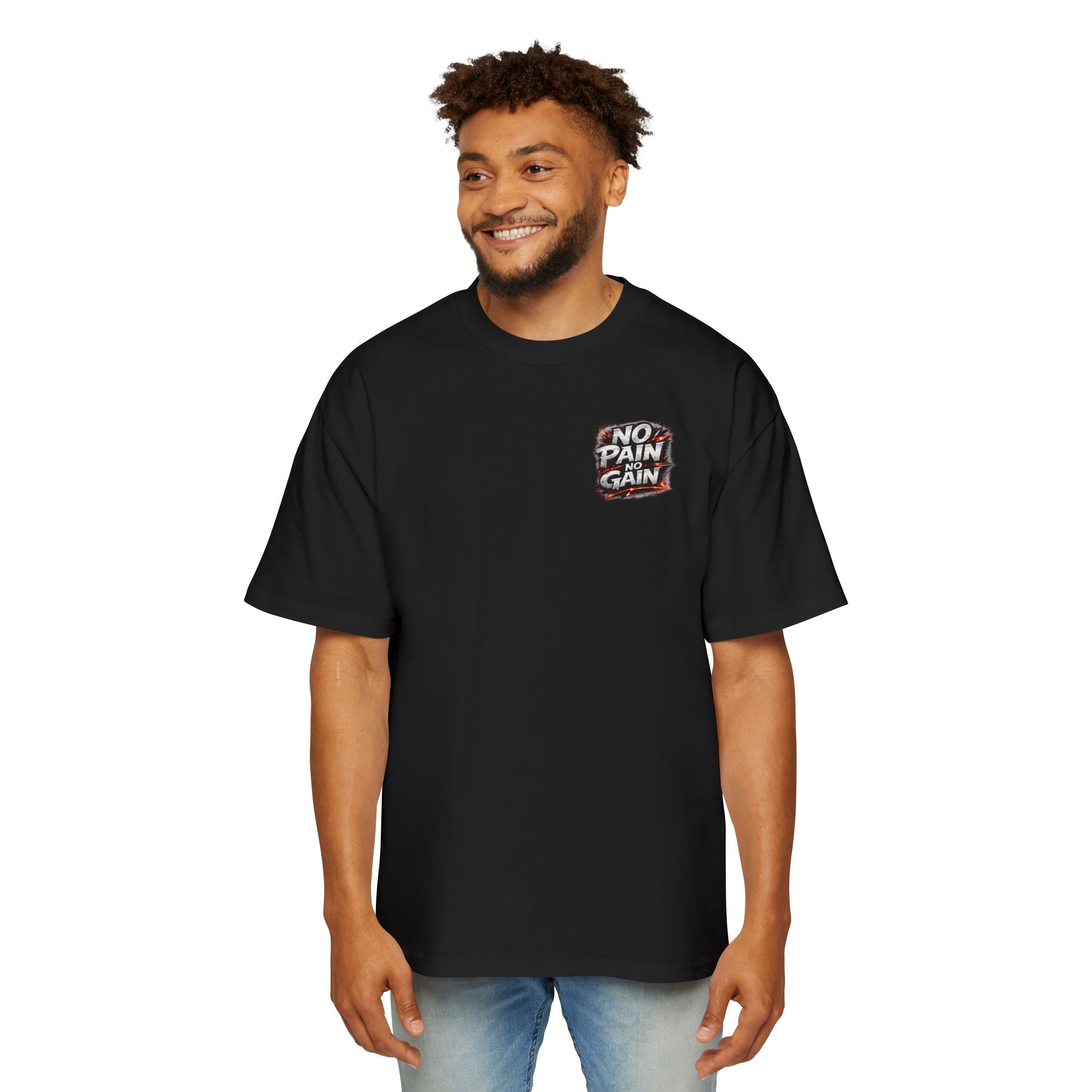 No Pain No Gain Oversized Tee — Motivational Gym Workout T‑Shirt