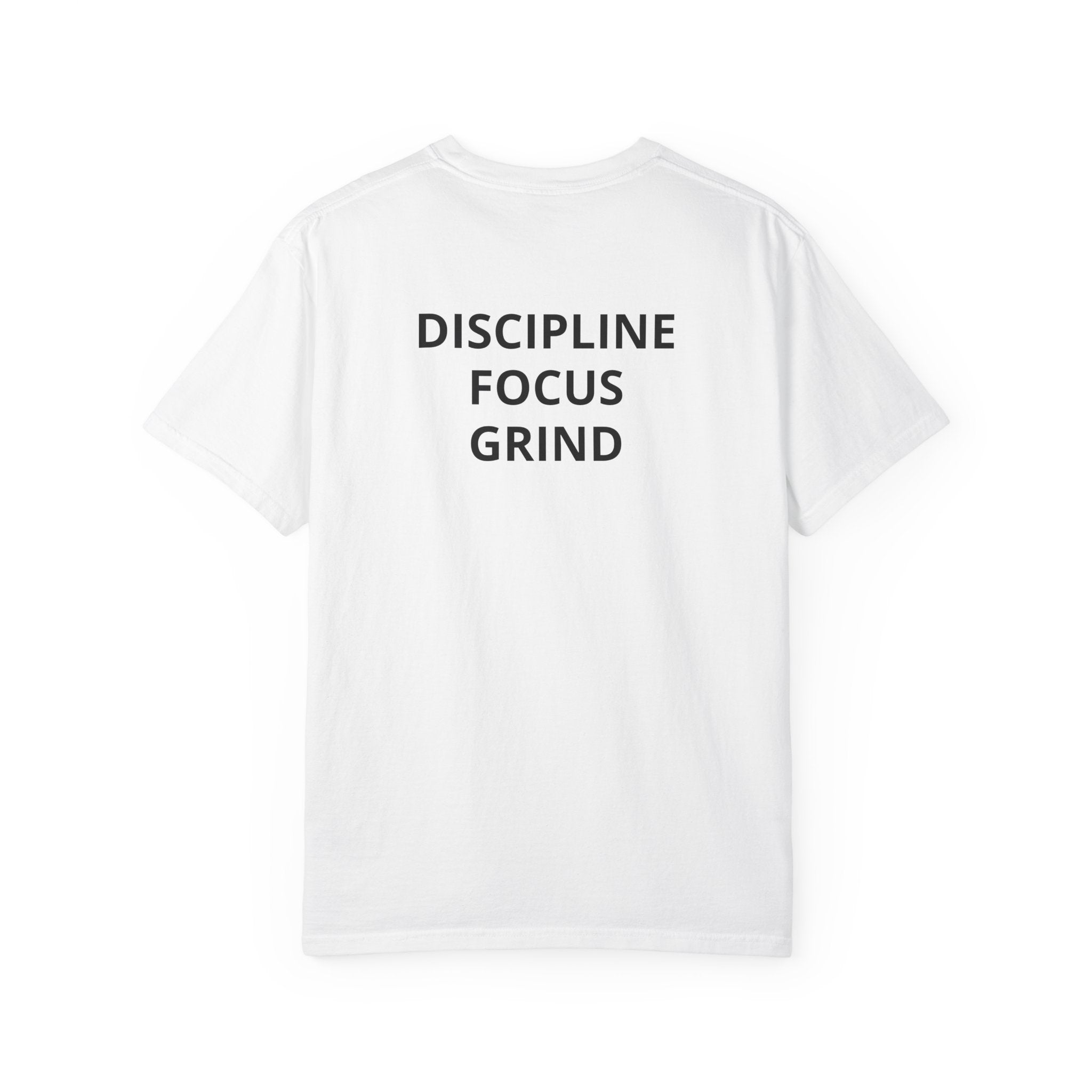 Motivation Tee — “No Pain No Gain” Front Badge & “Discipline Focus Grind” Back