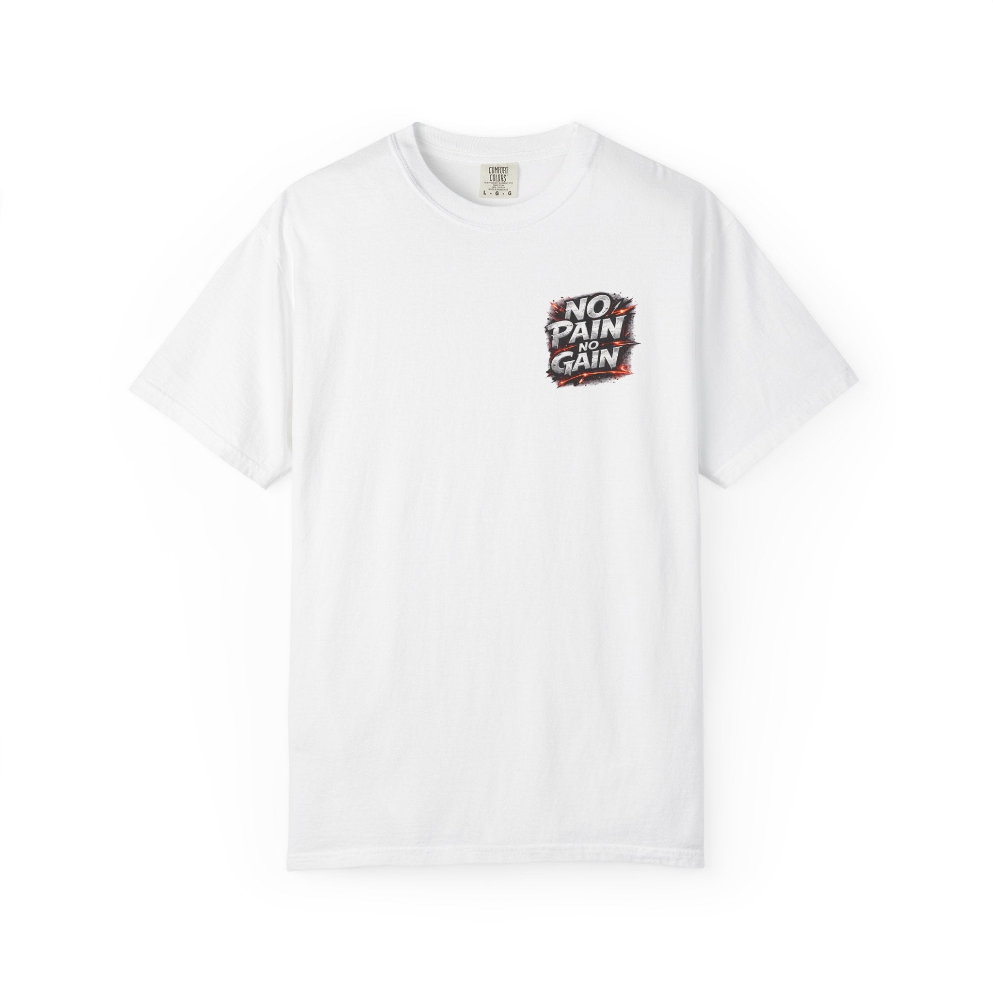 Motivation Tee — “No Pain No Gain” Front Badge & “Discipline Focus Grind” Back