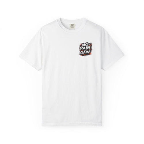 Motivation Tee — “No Pain No Gain” Front Badge & “Discipline Focus Grind” Back