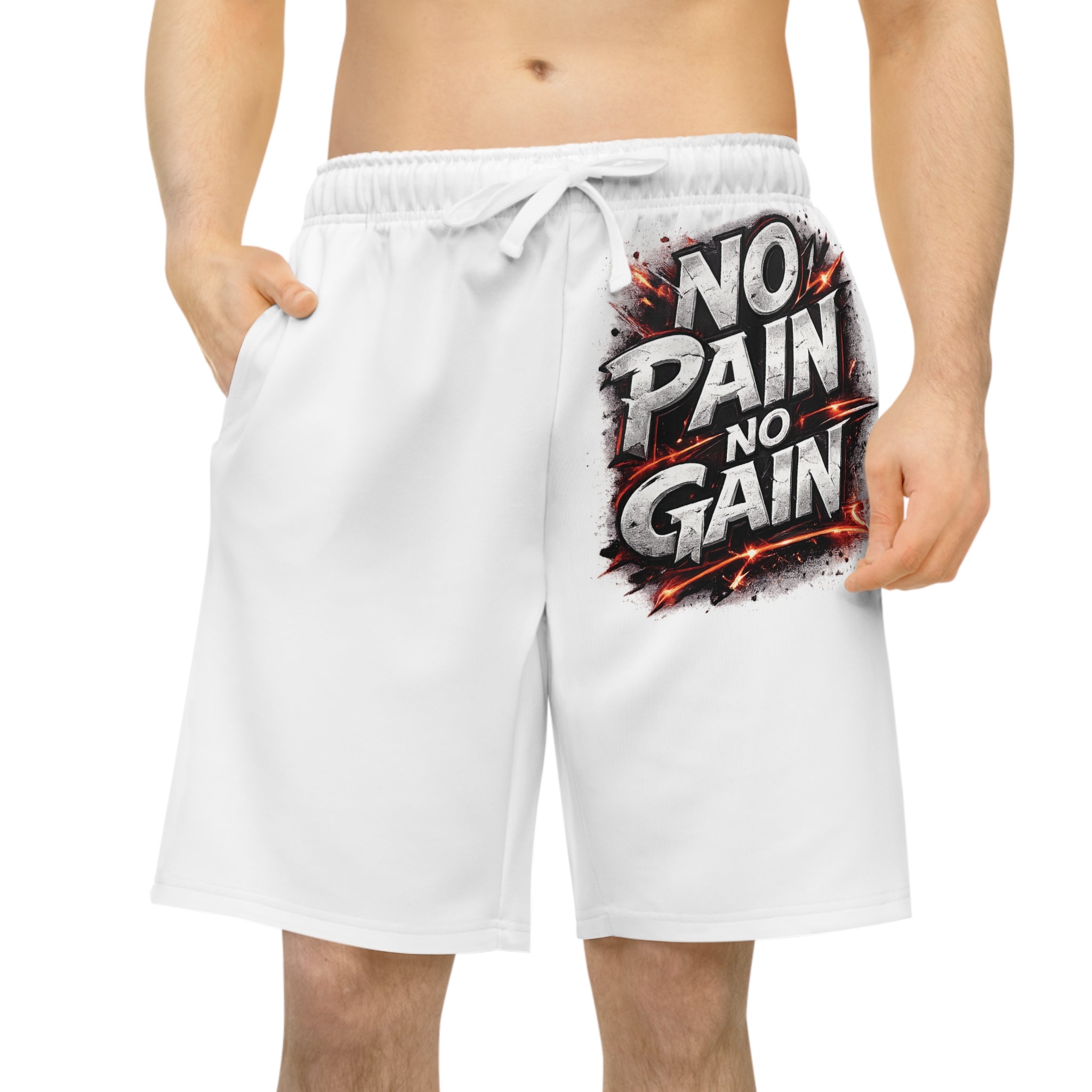 No Pain No Gain Athletic Shorts — Men's Motivational Workout Shorts