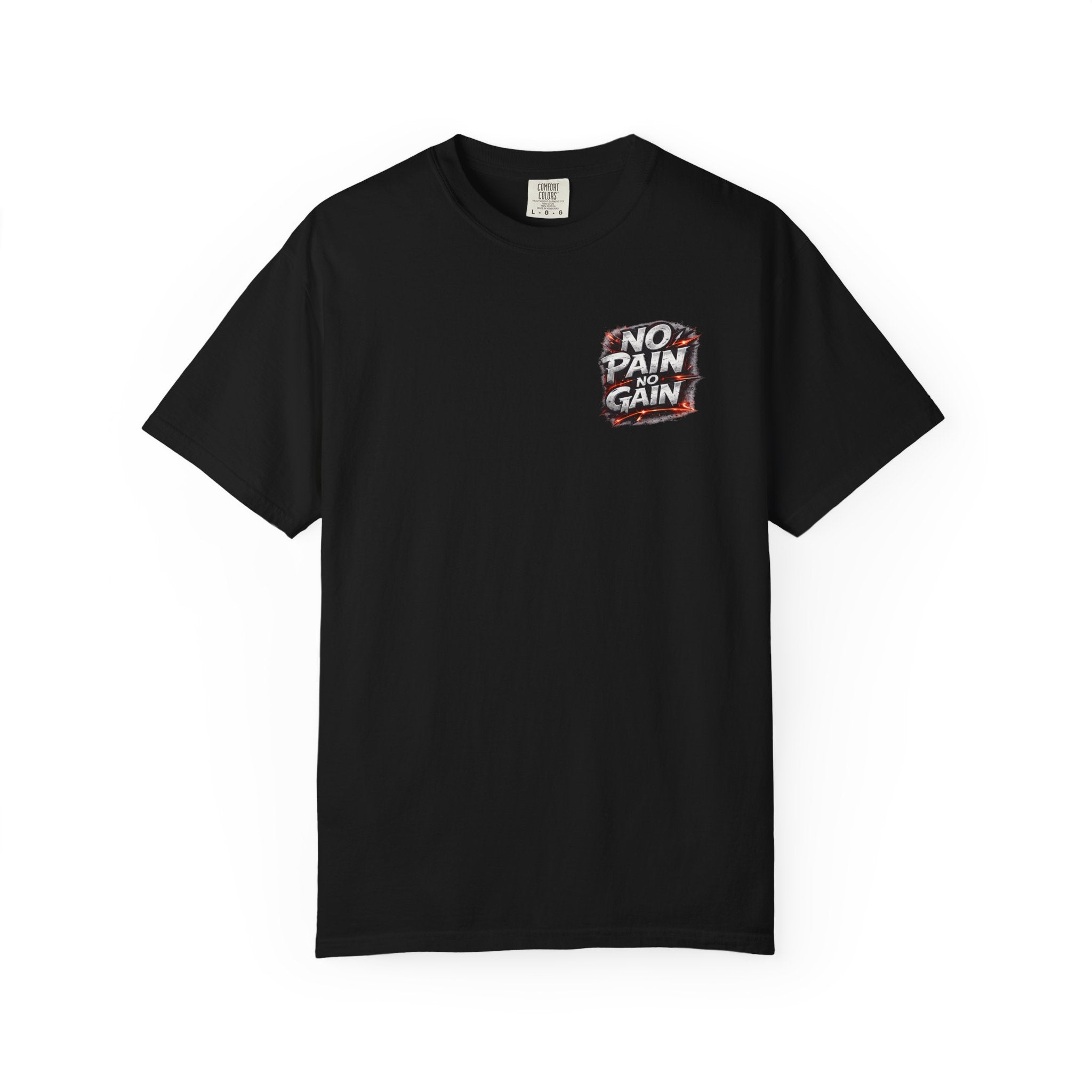Motivation Tee — “No Pain No Gain” Front Badge & “Discipline Focus Grind” Back