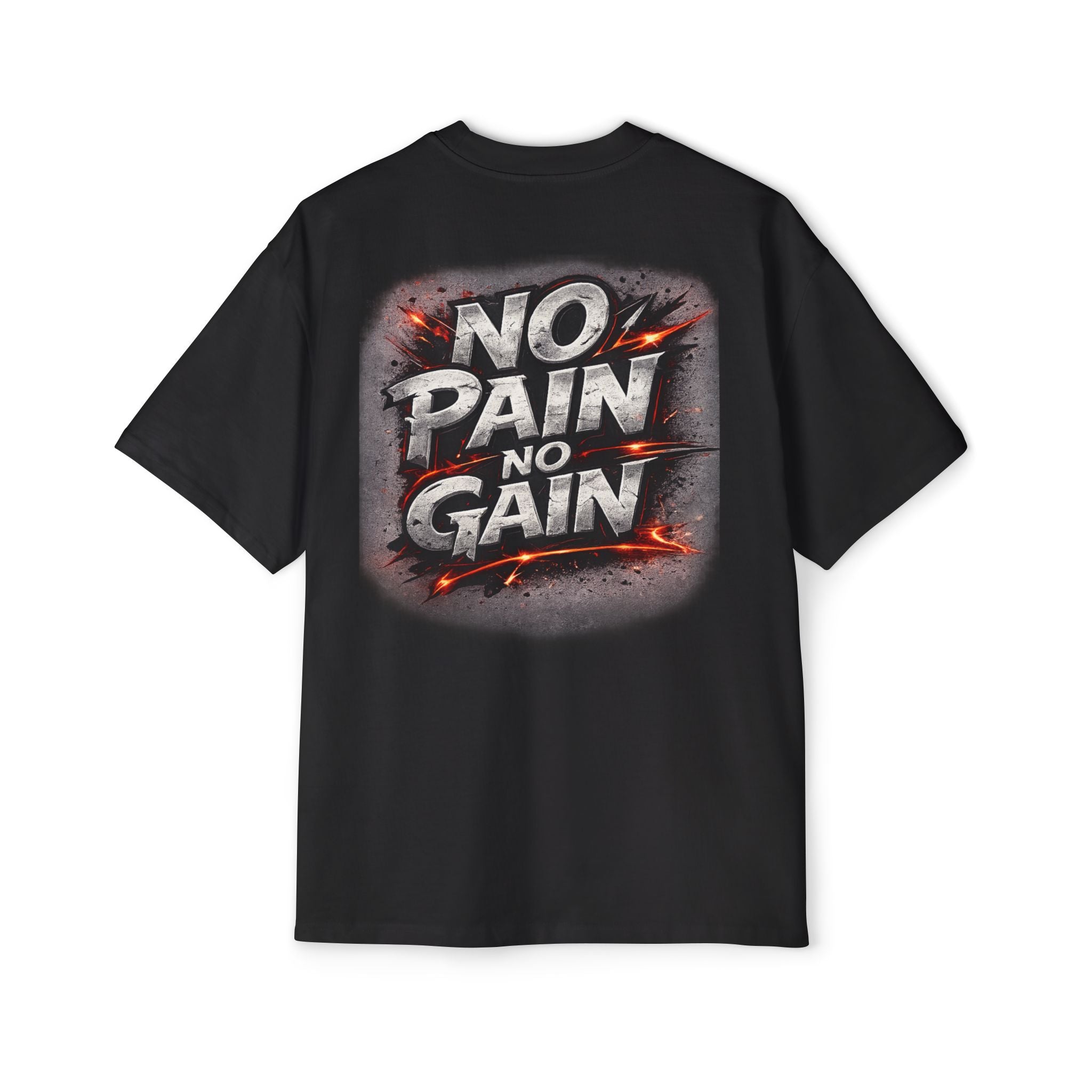 No Pain No Gain Oversized Tee — Motivational Gym Workout T‑Shirt