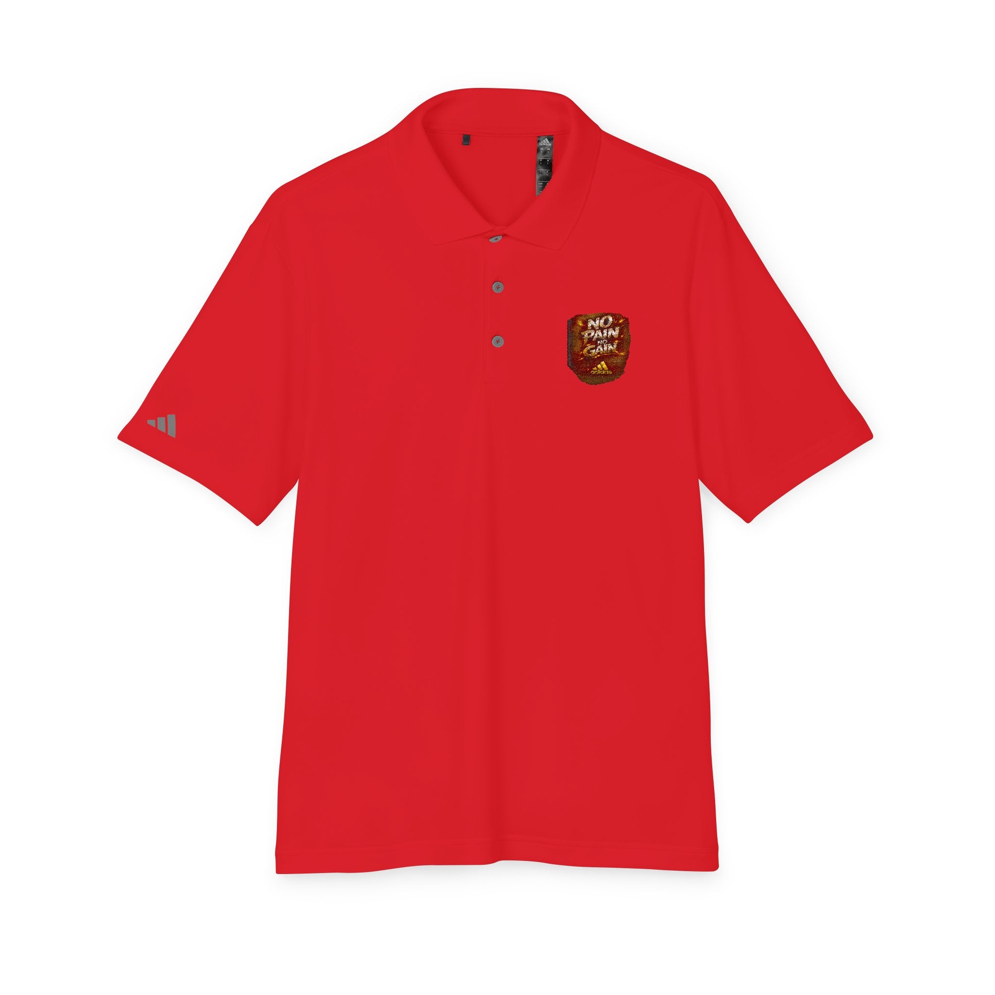 White Performance Polo with Chest Patch "Don't Text Me" — Athletic Casual Golf Shirt