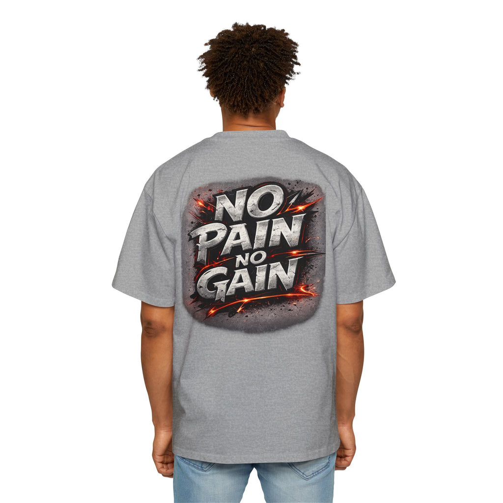 No Pain No Gain Oversized Tee — Motivational Gym Workout T‑Shirt