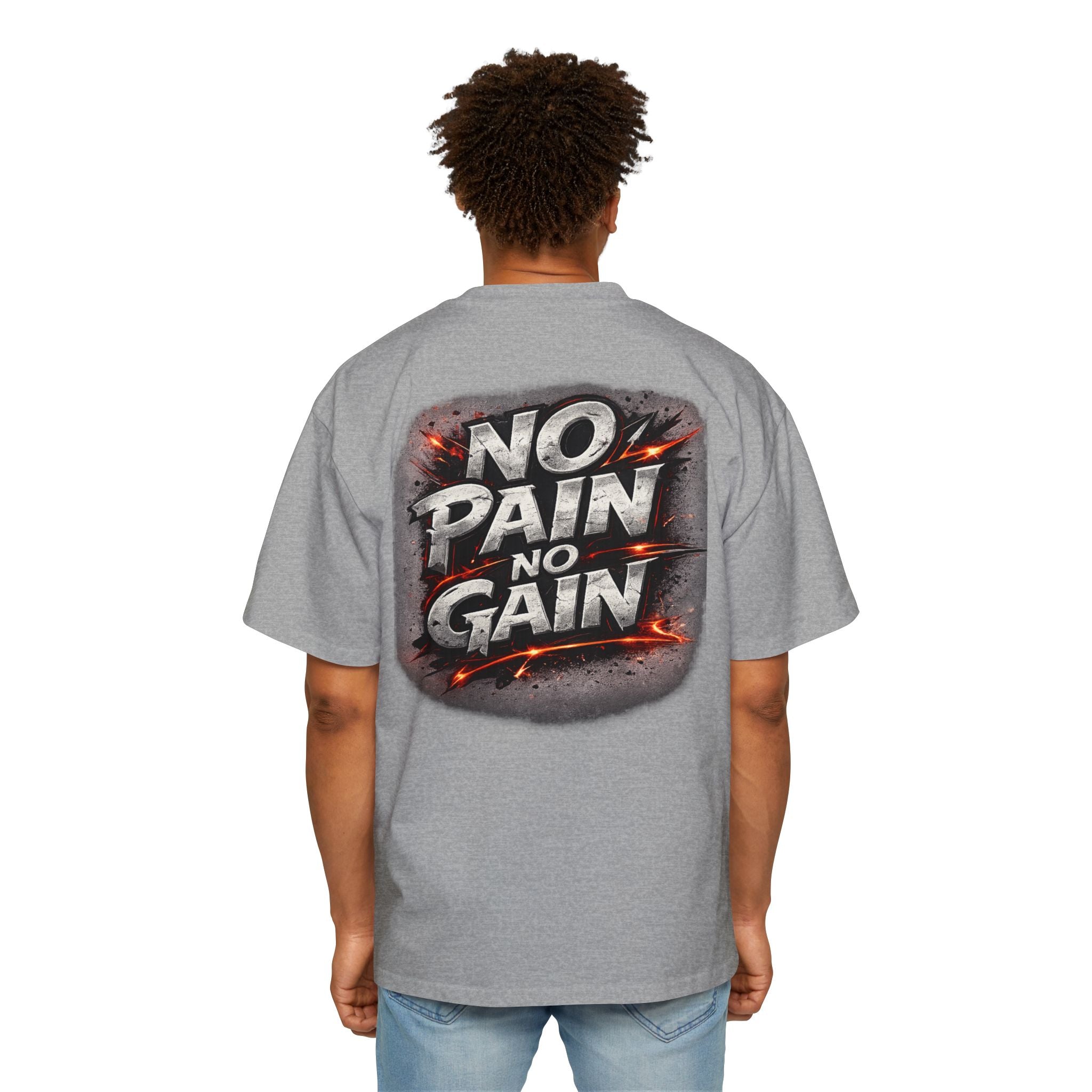 No Pain No Gain Oversized Tee — Motivational Gym Workout T‑Shirt