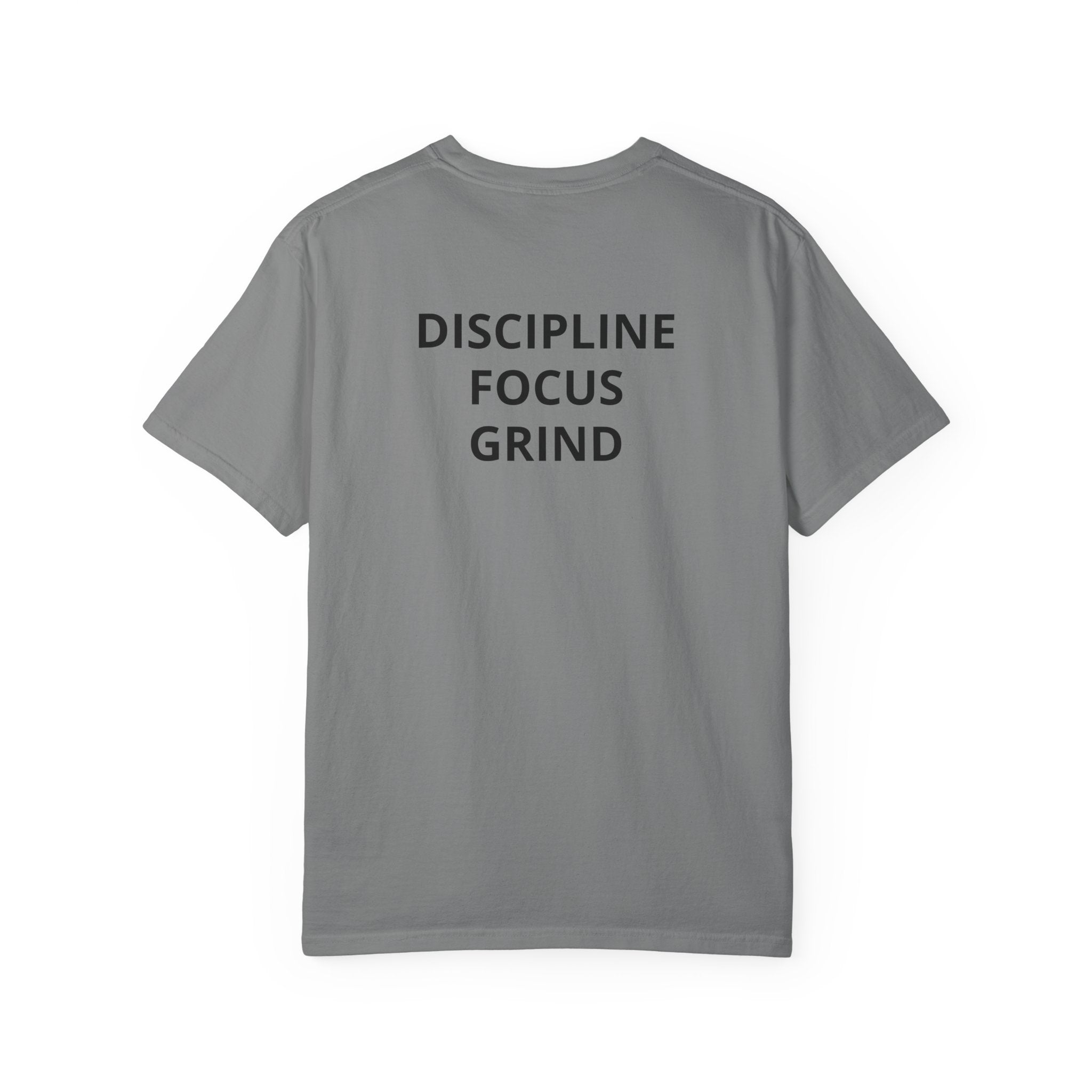 Motivation Tee — “No Pain No Gain” Front Badge & “Discipline Focus Grind” Back