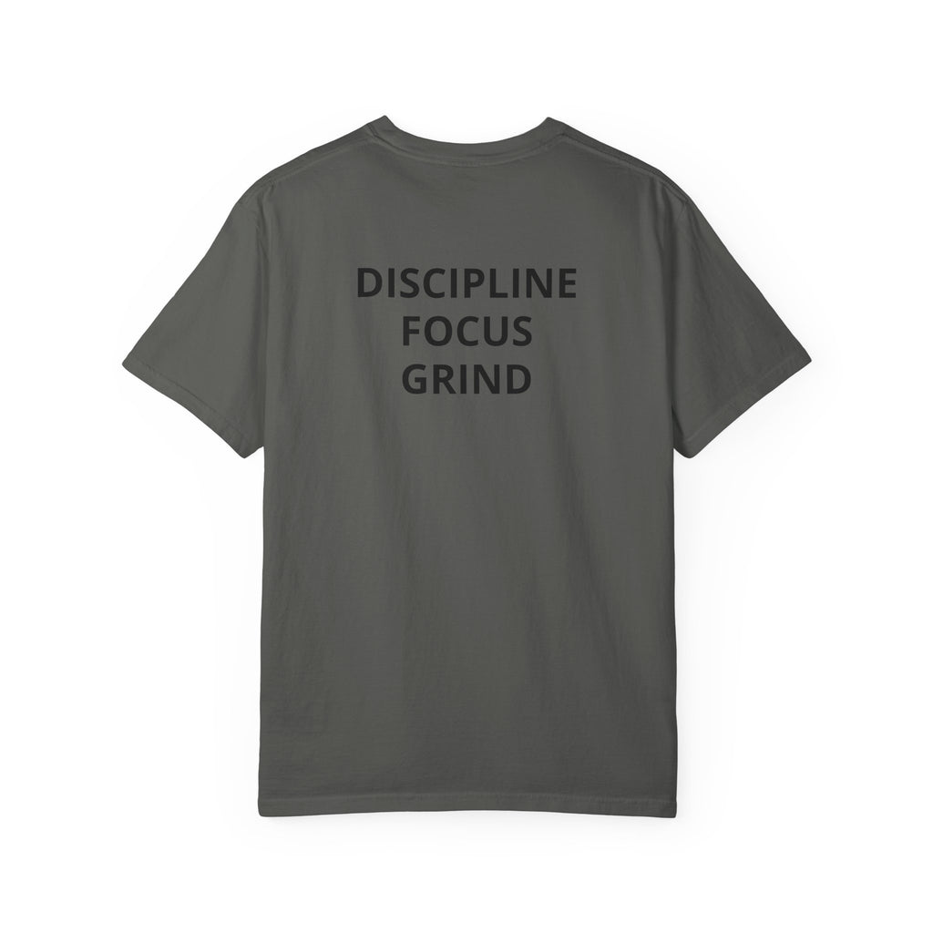 Motivation Tee — “No Pain No Gain” Front Badge & “Discipline Focus Grind” Back