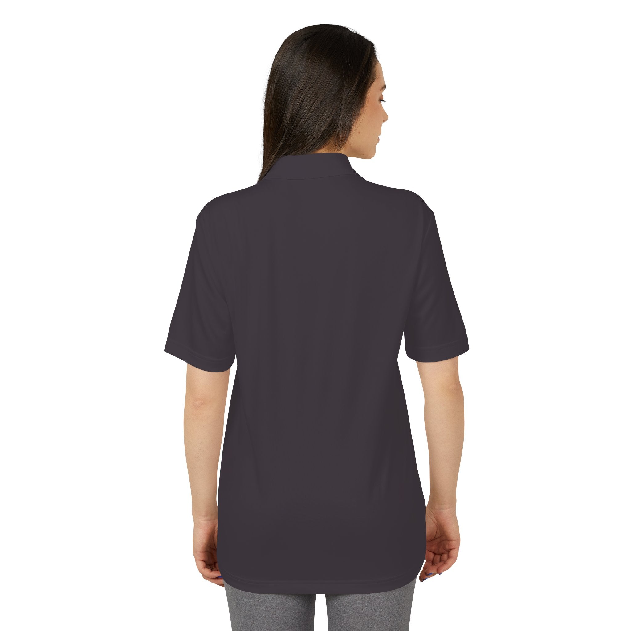 White Performance Polo with Chest Patch "Don't Text Me" — Athletic Casual Golf Shirt
