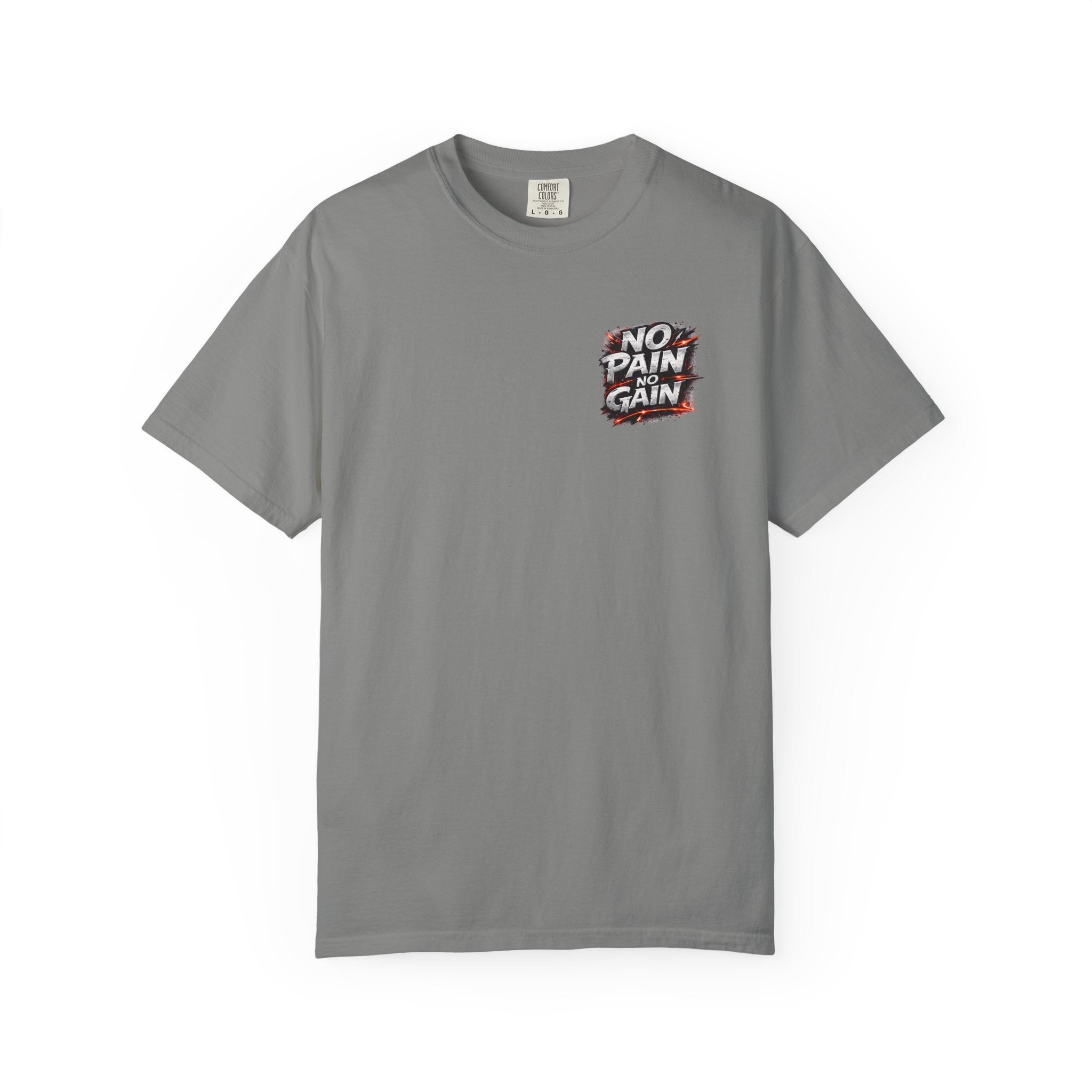 Motivation Tee — “No Pain No Gain” Front Badge & “Discipline Focus Grind” Back