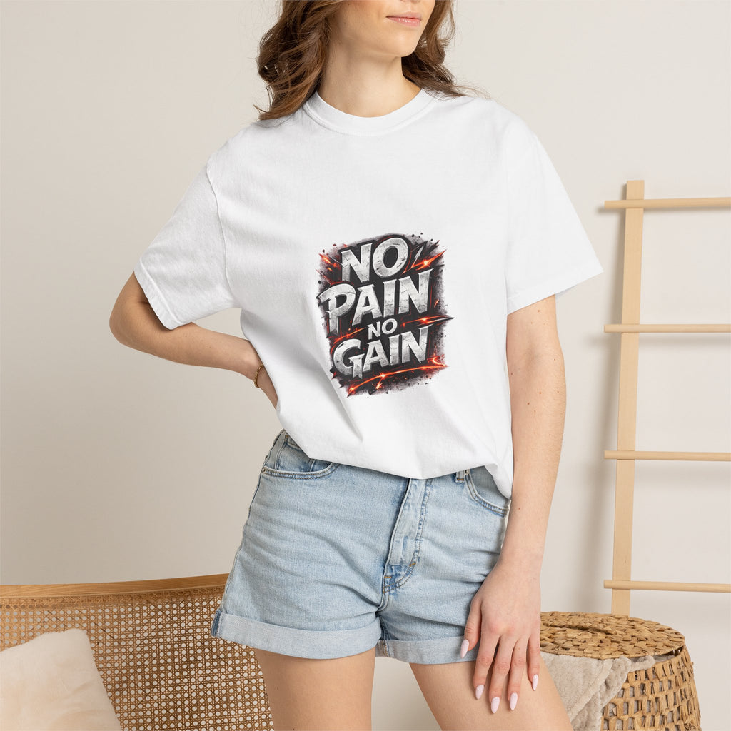 No Pain No Gain T-Shirt — Motivational Gym Shirt for Workout & Fitness