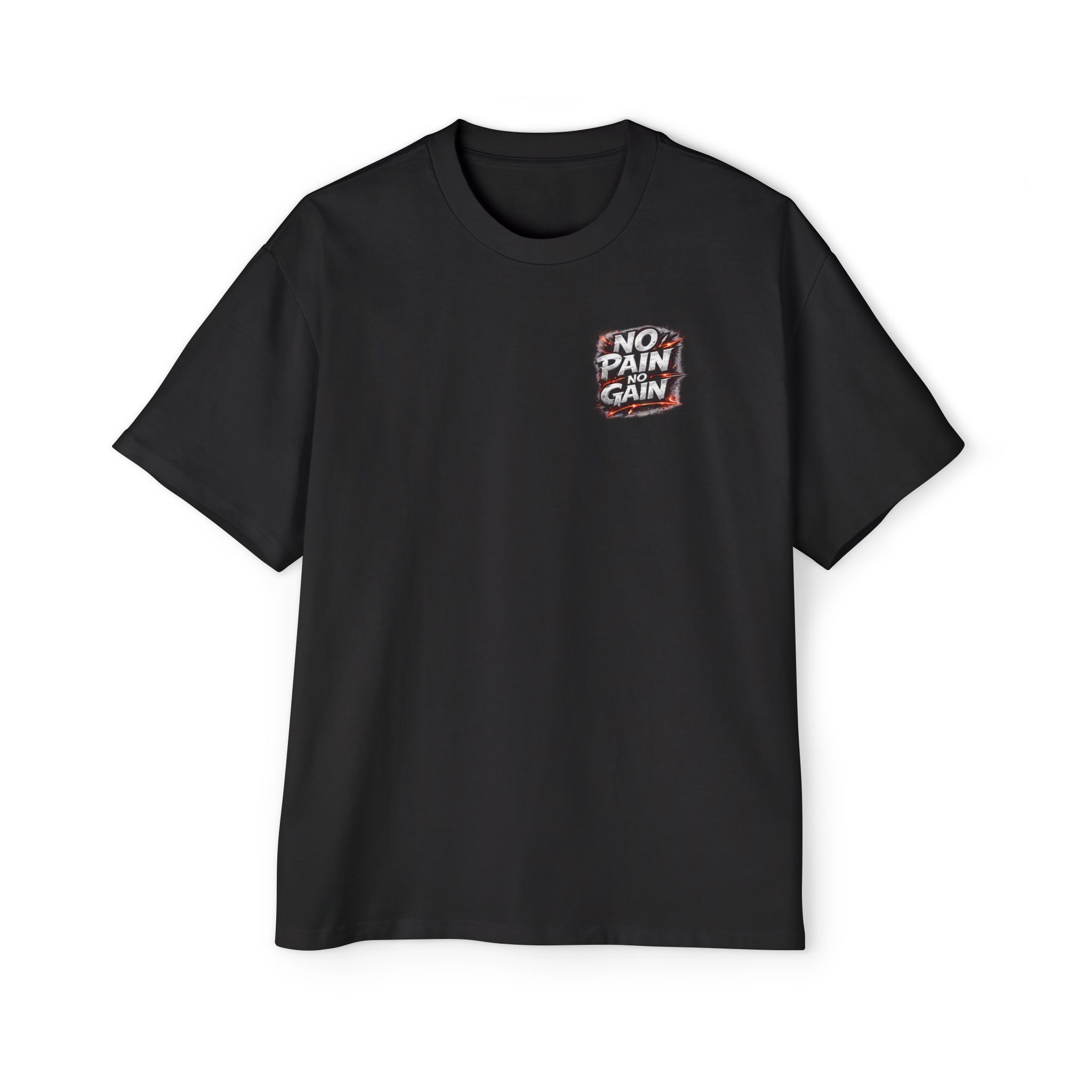 No Pain No Gain Oversized Tee — Motivational Gym Workout T‑Shirt