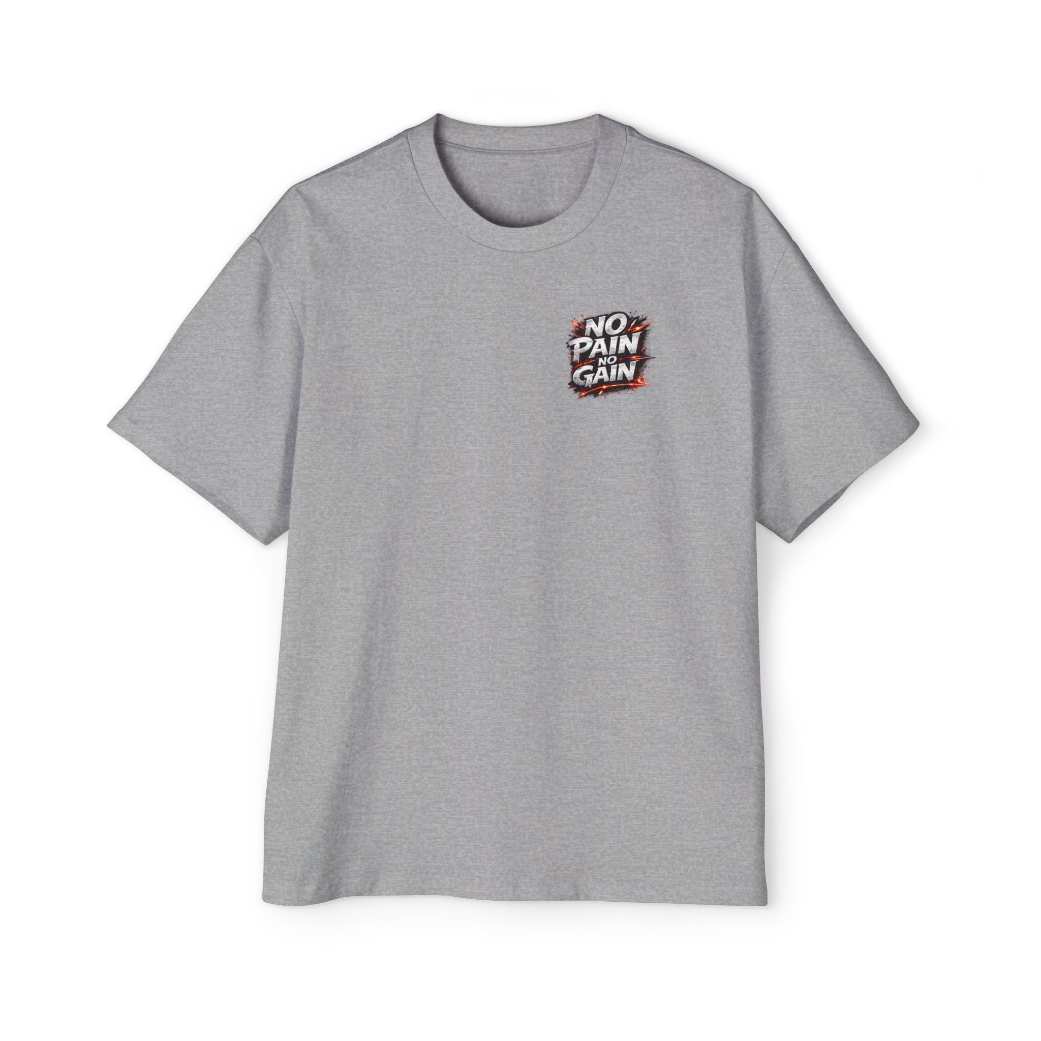 No Pain No Gain Oversized Tee — Motivational Gym Workout T‑Shirt